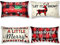 Boao Weihnachten Kissenbezüge 30 x 50 cm 4er Set Frohe Weihnachten Überwurf Lenden Kissenbezüge Dekoration Let It Snow Winter Urlaub Weihnachten Party Deko Schneeflocken Truck Roter Kissenbezug