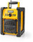 Ex-Pro Radio FM de chantier avec Bluetooth, IPX5 résistant à l'eau, 20 préréglages et poignée de transport, alimentation sur batterie ou secteur – Jaune
