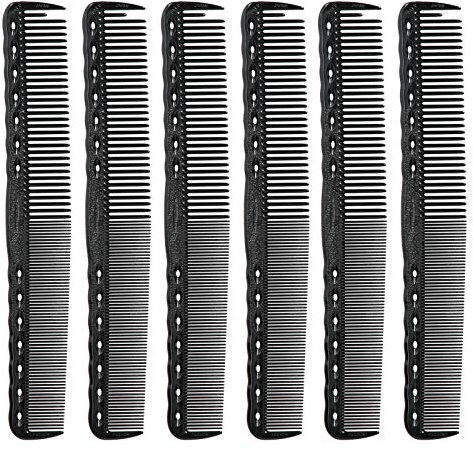 6pcs pettini di taglio fine in carbonio salone barbiere plastica parrucchiere flat top styling pettini, pettine per lo styling professionale, spazzola antistatica portatile strumenti di parrucchiere