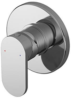 Nuie BINMV10 Binsey Modern Bathroom Round Concealed Manual Shower Valve with Lever Handle, 110mm, Chrome
