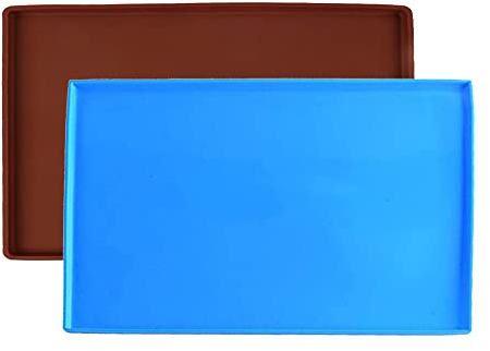 2 Pièces Plaque à Pâtisserie en Silicone, Tapis De Cuisson, Plateau de Gâteau Roulé,Tapis à Gâteau Roulé Suisse, Utilisé pour Faire Petits Pains, Biscuits (2 Couleurs)