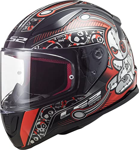 LS2, Casco Moto Integrale per Bambini RAPID MINI VOODOO Black Red, S