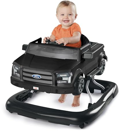 Bright Starts, Ways to Play Walker - Ford F-150, Agate Black, 4-in-1 Lauflernhilfe mit Lichtern, Höheneinstellung, abnehmbarer Spielstation und mehr