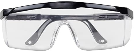 HMH Schutzbrille für Brillenträger mit verstellbaren Bügeln Arbeitsschutzbrille schwarz Schutzbrillen für Labor in Universalgröße Sicherheitsbrille zertifiziert