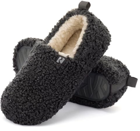 RockDove Stängd rygg och falsk shearling puff-ease sneaker för kvinnor, Mörkgrå, 38 EU