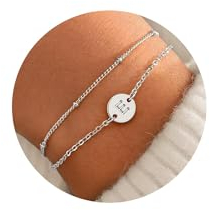 TINGN Armband Damen Silber, Weihnachtsgeschenke für Frauen Armband mit Buchstaben E Silber Armbänder Damen Geburtstagsgeschenk für Frauen Freundin Schmuck Geschenke für Mädchen 5 6 7 8 9 10 Jahre