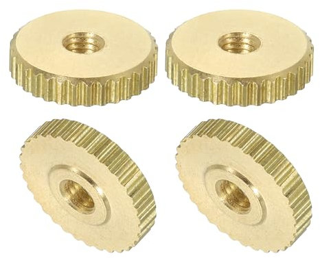 QUARKZMAN Dadi a Farfalla Scanalati 4pz M3 x D11mm x H2,5mm Foro Passante Testa Piatta Ottone con Collare Testa Piatta Foro Passante Elementi Fissaggio Pomelli Rotondi per Parti Stampanti 3D