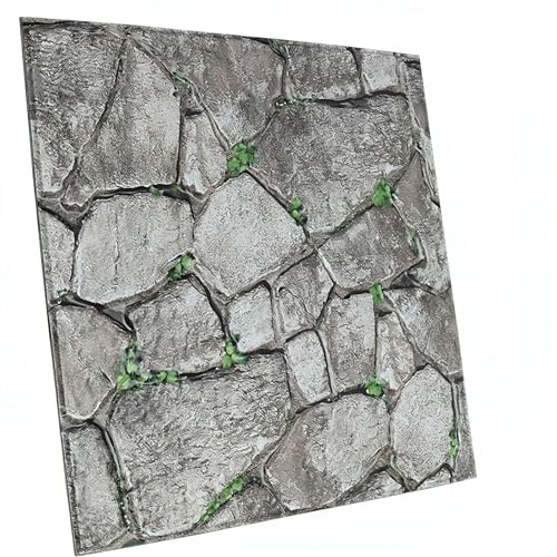 szgwtk 3D Panels Peel and Stick,Simulated Stone Wall,PVC Waterproof Self Adhesive Decorative for Interior Wall Decor,Living Room,TV Background,Study Room 10 Pcs 11.81x11.81 Inches.