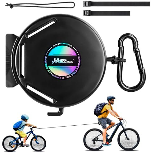 JASCOPRO 2M Fahrrad Abschleppseil Kinder, Fahrrad Abschleppgurt Abschleppsystem Fahrrad Abschleppseil Zubehör Eltern Kind Zugseil Abschleppseil Tragfähigkeit bis 120 kg für MTB Ebike (Schwarz)