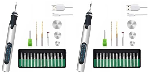 2 bolígrafos de grabado profesionales personalizables USB de 30 bits, bolígrafo de grabado recargable inalámbrico, grabadora metal, herramienta de grabado para metal