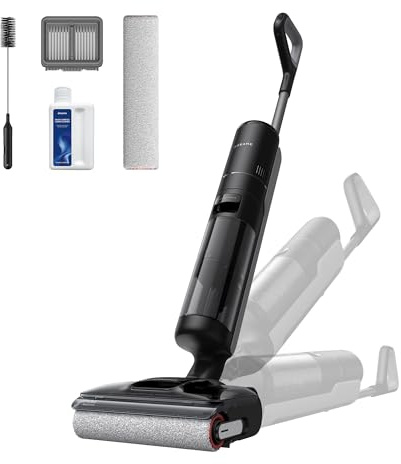 DREAME H12 Pro FlexReach Wet Dry Vacuum Cleaner, 0 Tangle Cordless Vacuum Mop All-in-One for Hard Floors, 180° Lie-Flat Floor Cleaner Machine with 194°F Hot Self-Cleaning, 50Mins Runtime
