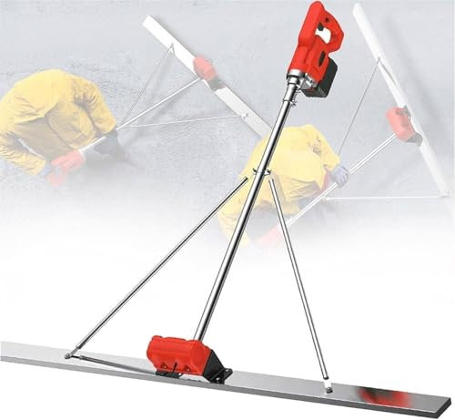 JXYQ Outil électrique de Finition du béton, grattoir électrique pour béton 150 cm 6 000 mAh 48 V, Moteur Vibrant pour Finition du Ciment, règle électrique sans Fil