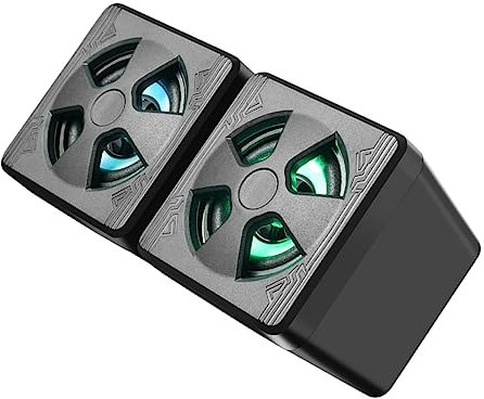 Gadpiparty Portable Mini Usb Gaming Speakers for Laptop and Desktop, Compact Voice Box Rgb Backlight, External Subwoofer Sound System, Black, for Pc and Gaming Setup
