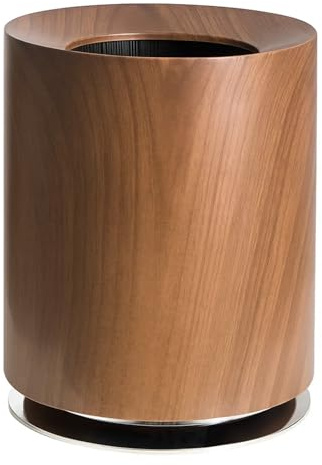 12L Wood Grain Waste Bin – Modern Round Rubbish Paper Bin with Open Top, Durable Office & Home Trash Can for Bedroom, Living Room, Bathroom, 26cm Diameter x 32cm Height