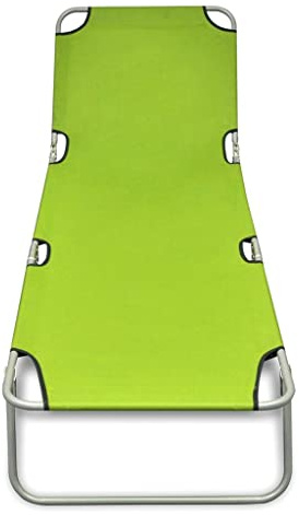 Lumanois Tumbona Plegable de Acero con Recubrimiento Polvo Verde Manzana, Mobiliario Muebles de jardín Asientos de Exterior Tumbonas, Verde, 5.1kg