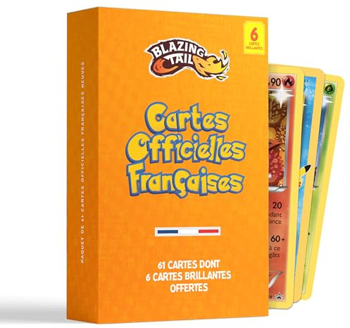 Blazing Tail Lot de 61 Cartes Françaises Neuves et Officielles + Une Carte Ultra Rare - Comprend 6 Cartes Brillantes - sans Double - sans Carte Énergie