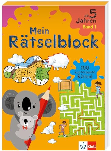 Klett Mein Rätselblock ab 5 Jahren Band 1: Über 100 100 kunterbunte Rätsel für Kinder