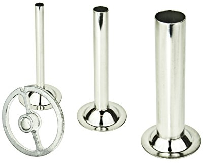 Wolfcut Wurstfüller - Set (Füllrohr Set + eine Führungsscheibe), INOX, kompatibel mit Fleischwolf Größen 10&12