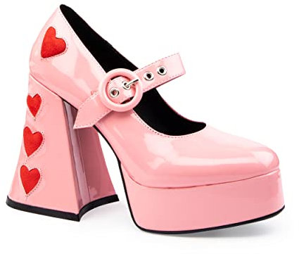 LAMODA Women's Love Sick Court Shoe, Pink Patent, 3 UK