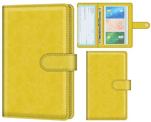 bvya RFID Blocking Business Card Organizer Book Wallet, PU Leather Business Card Holder for Women & Men, Credit Card Organizer Binder 96 Card Slots (Up to 192 Business Cards)