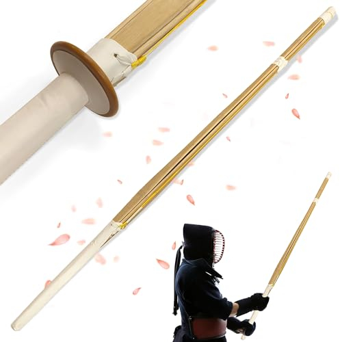 Kendo Shinai aus Bambus, Katana Wakizashi Tanto, Kendo Schwert Waffenzubehör aus Holz, Kendo-Schwertkampf-Training, Samurai Schwert, Rollenspiel, Cosplay, Iaido-Bokken, Handgefertigt, 120 cm