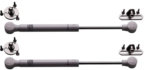 cyclingcolors 2x Vérin à gaz automatique inférieur blanc Meuble Hydraulique Ressort Amortisseur Porte Bras Charnière, 80N