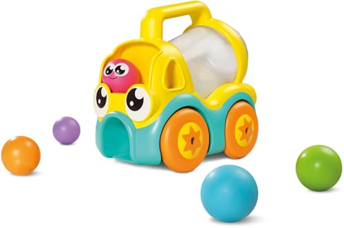 Camion Fun Trott Tomy Toomies | Camion-Trotteur avec citerne Qui Tourne et Lance des balles | Jouet Amusant de Cause à Effet | Jouet pour bébé dès 18 Mois