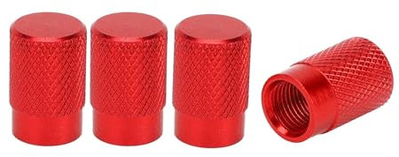 A ABSOPRO Tire Valve Stem Caps 11x16.5MM Car Wheel Valve Cap Aluminum Alloy Red for Car Bike Motorcycle Truck Anti Crash Tyre Valve Stem Cover Valve Dust Cap Tire Valve Cap 4 Pcs