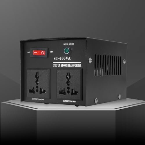 uyoyous 200W Voltage Transformer Output 110V - 120V & 220V - 240V Step Up & Down Voltage Converter UK to US & US to UK Voltage Transformer with UK Standard Plug Circuit Break Protection