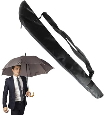 Bolsa Impermeable para Paraguas – Bolsa para Paraguas Multifuncional, Funda Protectora con Cremallera para Paraguas | Bolsa de Almacenamiento Paraguas Absorbente a Prueba de Polvo con Bandolera para