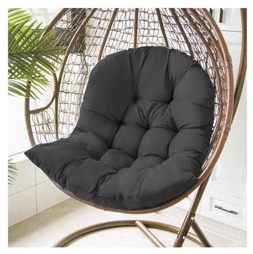 DKJAHSEK Cuscini for cesti appesi, Altalena, Sedia reclinabile, Amaca, Poltrona da Giardino, Cuscini, Patio, Cortile, Spiaggia (Senza Altalena) per Esterni, Balcone(Black,Removable)