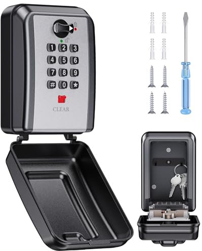 Mohard Cassetta Chiavi Codice, Parete Key Box 12 Cifre Combinazione, Locker Chiavi Password Ripristinabile, Resistente Cassetta Sicurezza Armadietti Portachiavi DIY Cassaforte per Casa/Ufficio/Garage