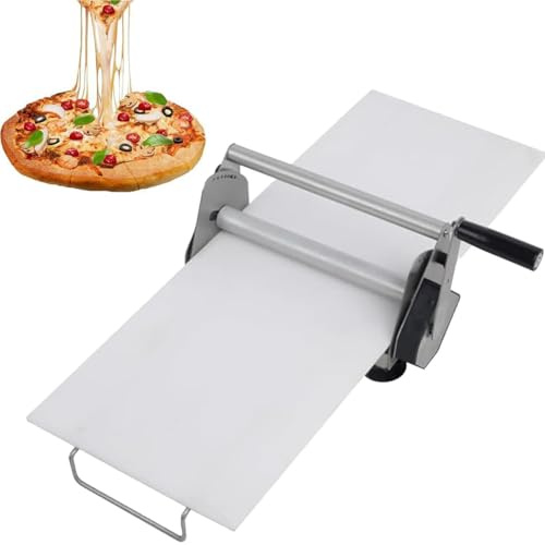 Sfogliatrice Manuale Pieghevole, Macchina per Pizza in Acciaio Inox 30.5Cm/39.4Cm, Stendipasta Da Tavolo, Spessore Regolabile, Per Preparare Pasta Sfoglia per Pasticceria,RS101