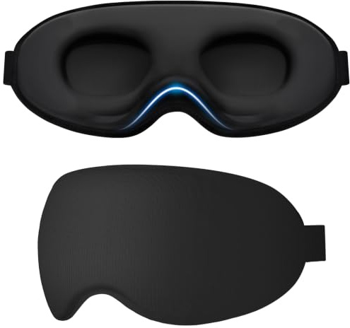 Gritin Mascherina per Dormire per Donna e Uomo, 3D Mascherina Maschera Occhi per Dormire per Bloccare la Luce, Pressione Zero, Design Ergonomico, Ultra Morbido e Confortevole per Viaggi, Sonno