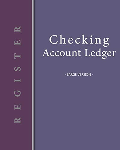 Checking account ledger - Large version: Checkbook log | Checkbook register notebook | Personal Checking Account Balance Register | 101 pages, 8x10 ... vertical banner left plum (French Edition)