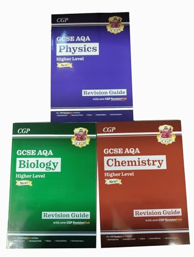 New GCSE Biology AQA Revision Guide & Chemistry, Physics Higher includes Online Edition 9-1 Videos & Quizzes Collection 3 Books Set