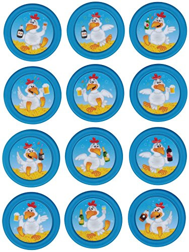 Ersatzchips mit Aufkleber für Looping Louie & Looping Chewie Chips Hasbro Drunken Louie Bierhuhn (Drunken Louie Weiß, Türkis)