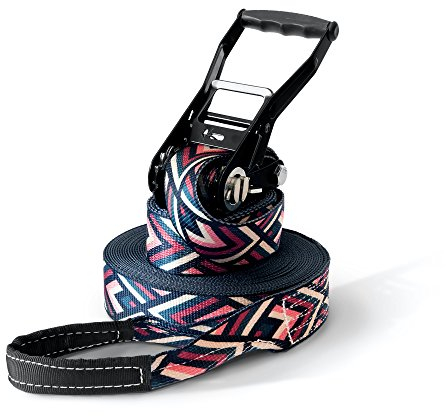 Slackline Set, Striving, 15 Meter Länge, Komplettset für Kinder, Anfänger, Fortgeschrittene und Profis, inklusive Tragebeutel