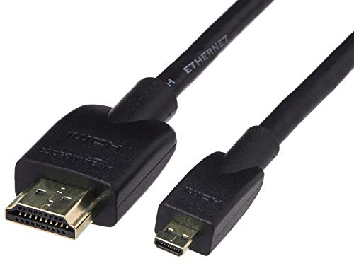 Amazon Basics Cavo da micro HDMI a HDMI, flessibile, 1.8 m, Nero, Per Televisore