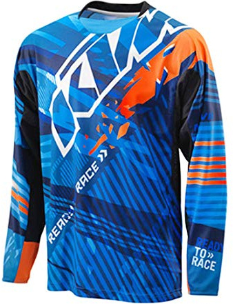YSYFZ Maglia a Maniche Lunghe da Uomo per Mountain Bike, Maglia a Maniche Lunghe per Moto Fuoristrada, Maglia da MTB, Traspirante e ad Asciugatura Rapida