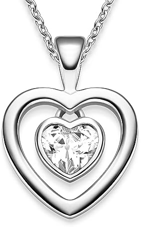Amoonic Collier en Argent 925 Collier Pour Femmes Coeur Cas Avec GRAVURE JE T'Aime pendentif Coeur Zircon Idé Cadeau Femmes Amies Vous Bijoux Cadeaux Personnels romantiques förebygger d'amour