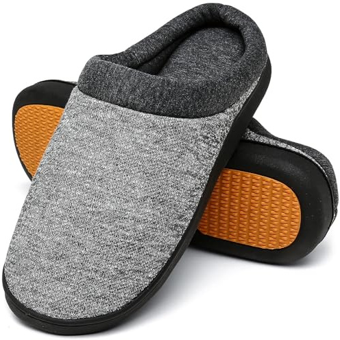 Mishansha Zapatillas Casa Hombre Invierno Pantuflas Mujer Invierno Zapatillas de Estar por Casa Antideslizantes Memory Foam Slippers Gris, Gr.47 EU