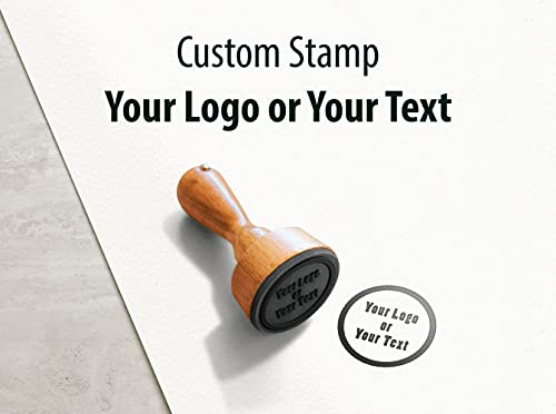 Custom Wood Handle Rubber Stamps, Logo, Custom Artwork, Stamp Logo, Company, Business Stamp, Address & Name (30mm)