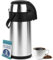 HEFTMAN Thermal Coffee Carafe - 3L Stainless Steel Airpot Pump Action Double-Walled Insulation, Leak Proof Coffee & Tea Carafe with 360° Rotating Base, Carry Handle, Safety Lock, Removable Lid (3L)