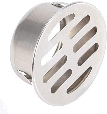 Balcón de Acero Inoxidable Antibloqueo Piso Dr en Rejilla de Ducha Redonda para Tubo de Drenaje Exterior, Tubo de Escape, Techo (50 Boca Plana)