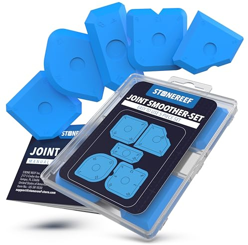 STONE REEF Silicone Caulking Tool Set – 5-in-1 Sealant Finishing Tool Kit | Caulk Remover, Grout Scraper & Applicator for Bathroom, Kitchen, Window, Sink, Tile & Joint | Professional Silicone Tools
