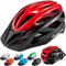 Gudook Erwachsene Fahrradhelm für Herren – Damen-Fahrradhelme – zertifizierter, Leichter Verstellbarer Fahrradhelm mit abnehmbarem Visier für Mountainbikes und Rennräder (Schwarz und Rot, L)