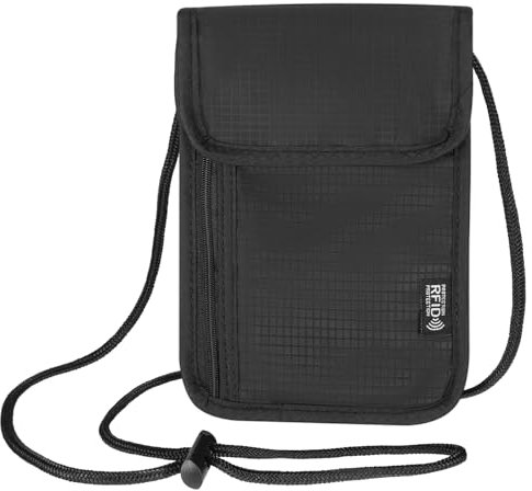 Brustbeutel mit RFID Schutz Weicher Brustbeutel zum Reisen Unisex Tasche maximale Sicherheit Anti-Diebstahl Unisex Reisegeldbeute für Smartphone und Reise Dokumente