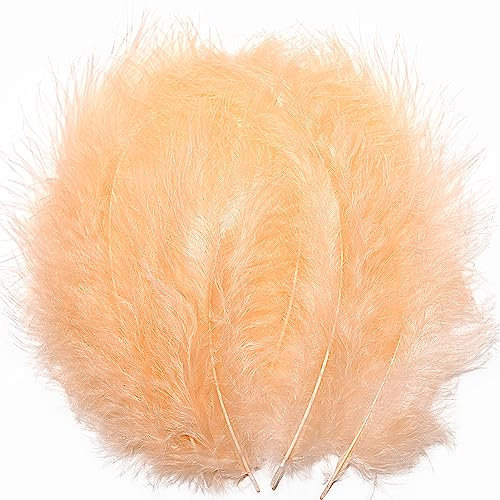 100pcs Fluffy Turkey Marabou Feathers 4-6inch for Craft Dream Catcher Decoration Natural Fluffy Turkey Marabou Feathers,White