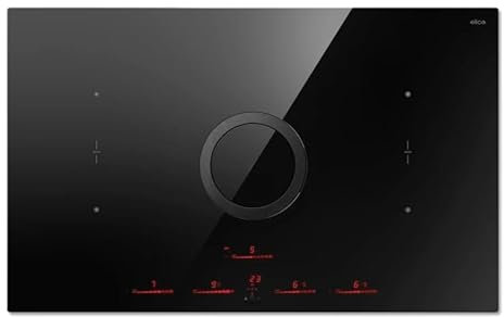 Elica PRF0196328, Piano cottura a induzione con cappa aspirante integrata NIKOLATESLA SWITCH EVO BL/A/83, Black